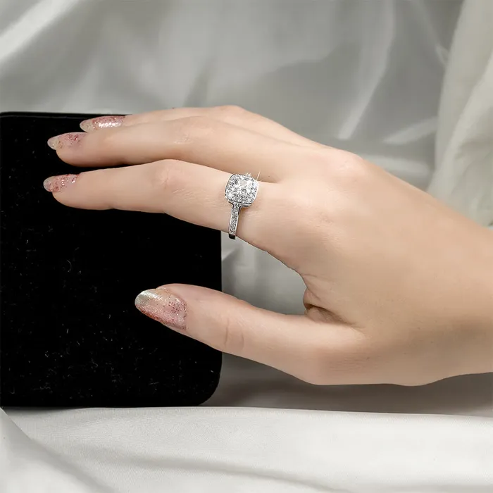 125 Carat Promise Engagement RING Princess Cut White Gold Plated Size mayamila Rings