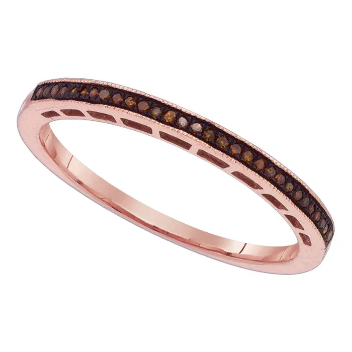 10k Pink Rose Gold Red Color Enhanced Round Diamond Womens Slender Wedding Anniversary Band 112 Cttw mayamila Rings 10k Pink Rose Gold Red Color Enhanced Round Diamond Womens Slender Wedding Anniversary Band 112 Cttw mayamila Rings
