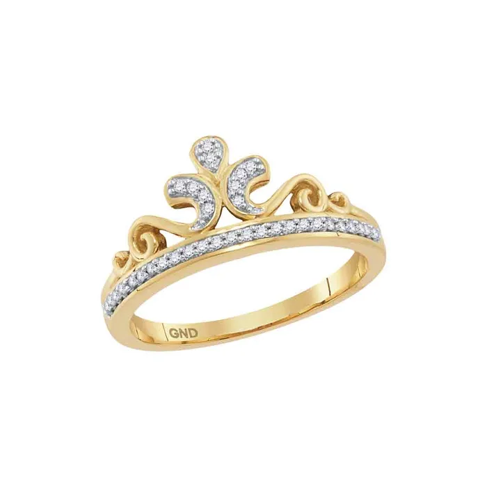 10kt Yellow Gold Womens Round Diamond Crown Tiara Band Ring 110 Cttw mayamila Rings 10kt Yellow Gold Womens Round Diamond Crown Tiara Band Ring 110 Cttw mayamila Rings