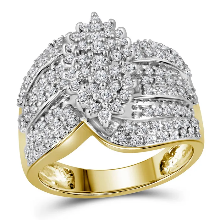 10kt Yellow Gold Womens Round Prongset Diamond Oval Cluster Ring 34 Cttw mayamila Rings 10kt Yellow Gold Womens Round Prongset Diamond Oval Cluster Ring 34 Cttw mayamila Rings
