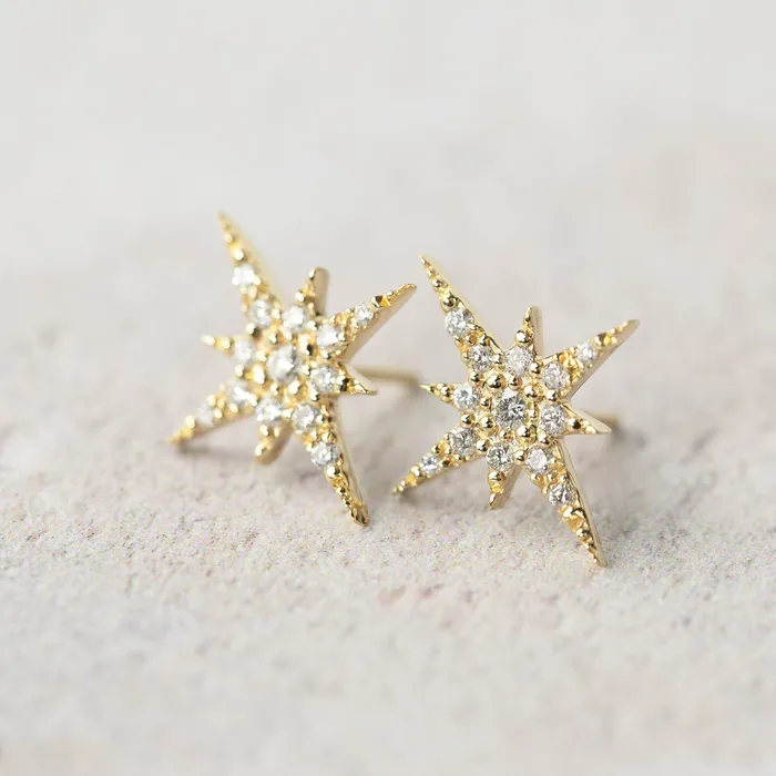 Earrings Envero Jewelry Starburst Diamond Studs large