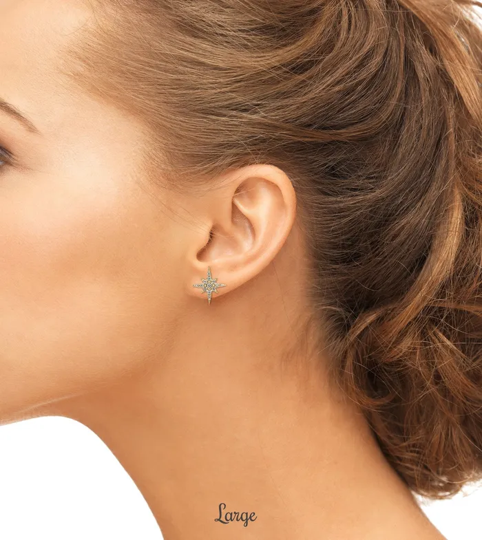 Earrings Envero Jewelry Starburst Diamond Studs large Earrings Envero Jewelry Starburst Diamond Studs large