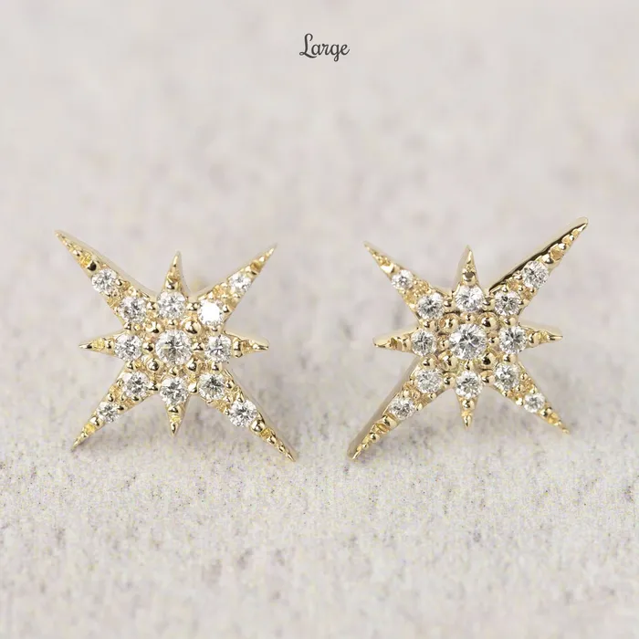 Earrings Envero Jewelry Starburst Diamond Studs large Earrings Envero Jewelry Starburst Diamond Studs large