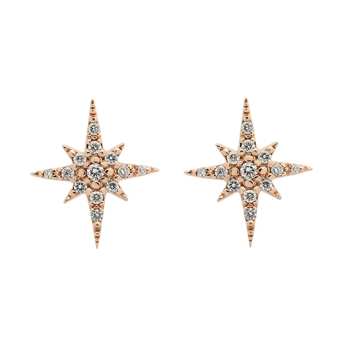 Earrings Envero Jewelry Starburst Diamond Studs large Earrings Envero Jewelry Starburst Diamond Studs large