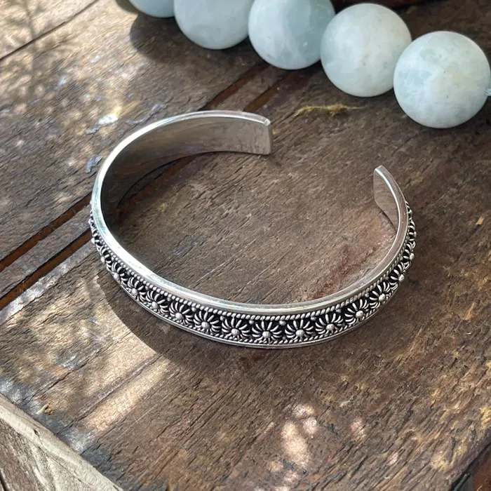 Earrings HeidiJHale Designs Sterling Silver Flower Cuff 78 Earrings HeidiJHale Designs Sterling Silver Flower Cuff 78