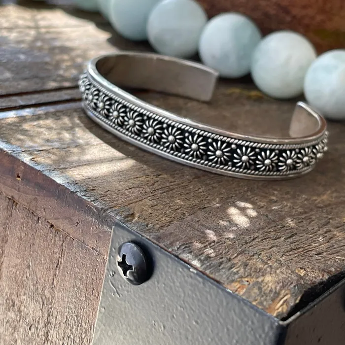 Earrings HeidiJHale Designs Sterling Silver Flower Cuff 78 Earrings HeidiJHale Designs Sterling Silver Flower Cuff 78