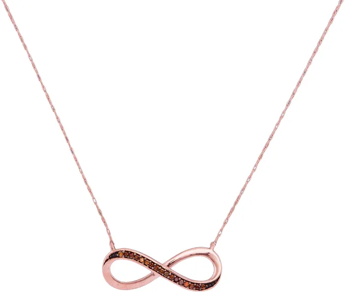 mayamila Necklaces 10kt Rose Gold Womens Round Red Color Enhanced Diamond Infinity Pendant Necklace 120 Cttw mayamila Necklaces 10kt Rose Gold Womens Round Red Color Enhanced Diamond Infinity Pendant Necklace 120 Cttw