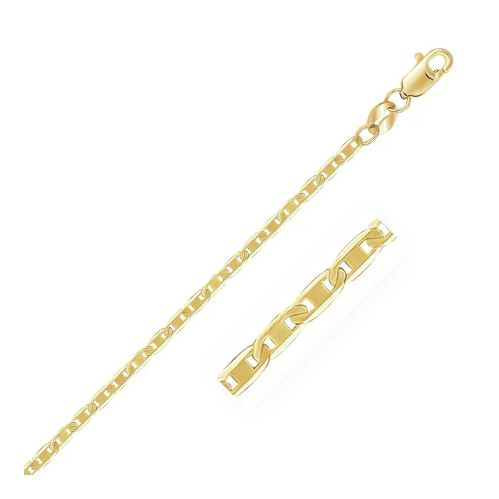 MayaMila Necklaces 14k Yellow Gold Mariner Link Chain 17mm