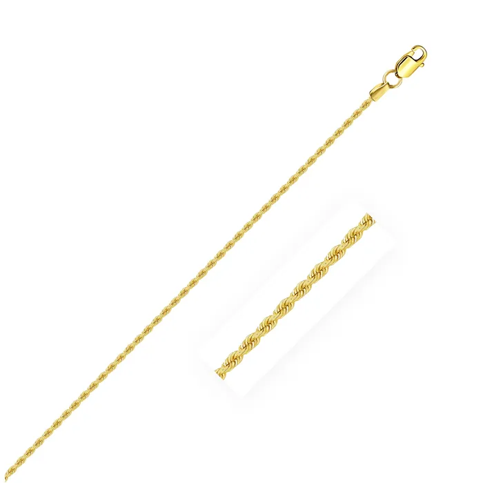 MayaMila Necklaces 14k Yellow Gold Solid Rope Chain 125mm