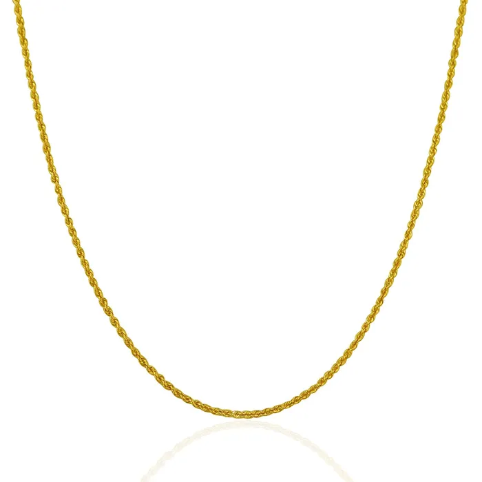 MayaMila Necklaces 14k Yellow Gold Solid Rope Chain 125mm