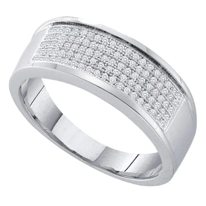 mayamila Rings Sterling Silver Womens Round Diamond Wedding Anniversary Band Ring 13 Cttw mayamila Rings Sterling Silver Womens Round Diamond Wedding Anniversary Band Ring 13 Cttw