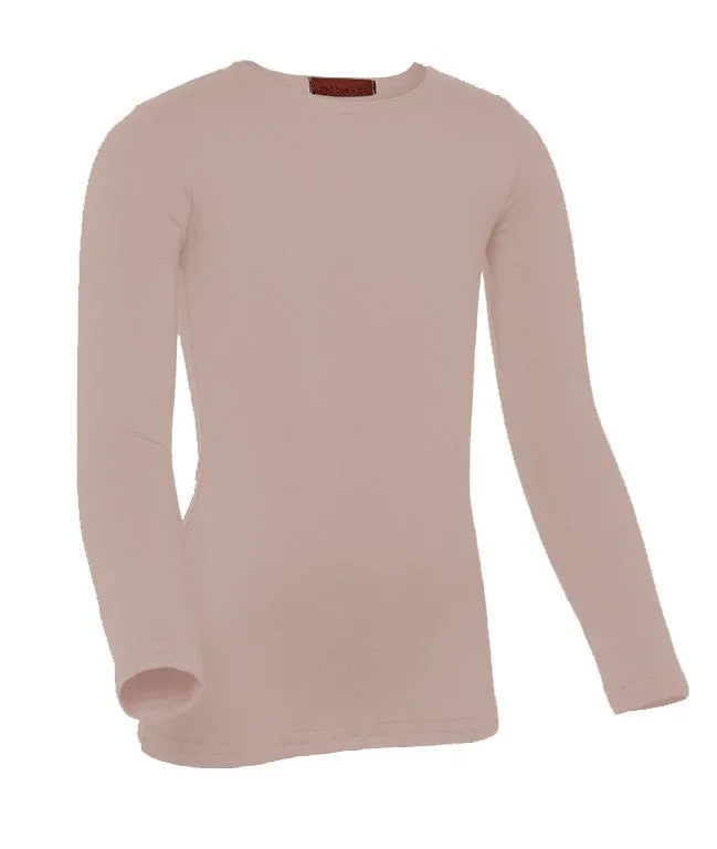 PBJ Girls Lycra Long Sleeve Shell Dark Blush 69 Pea Bee Jae Earrings