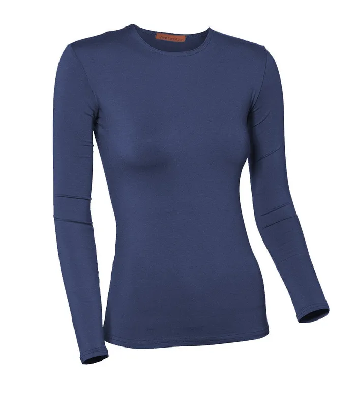 PBJ Ladies Modal Long Sleeve Shell Royal Blue Pea Bee Jae Rings