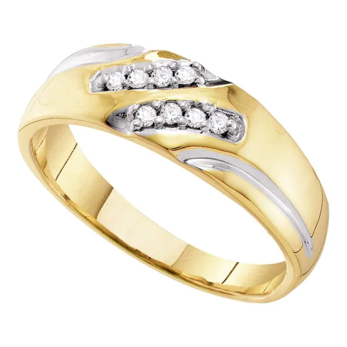 Rings mayamila 10kt Yellow Gold Mens Round Diamond Twotone Wedding Band Ring 18 Cttw Rings mayamila 10kt Yellow Gold Mens Round Diamond Twotone Wedding Band Ring 18 Cttw