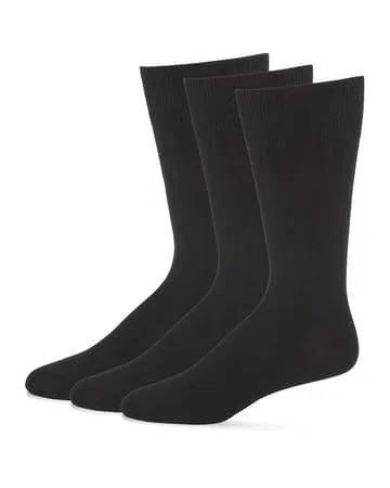 Rings Memoi Memoi Mens Bamboo Ribbed Dress Socks 3pack Black MM460