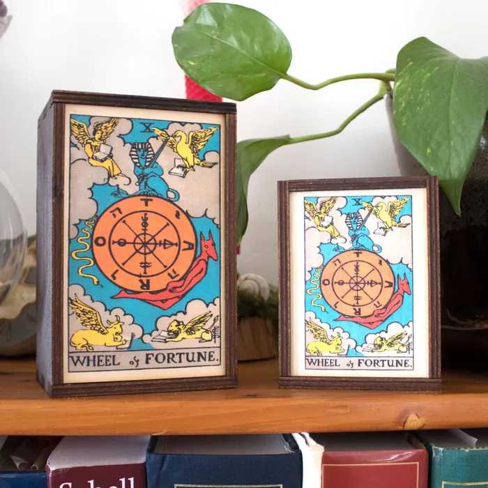 Tarot 10 Wheel Of Fortune Full Color Stash Box Most Amazing Earrings