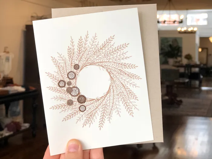 Wheat Wreath Greeting Card Union Studio Earrings