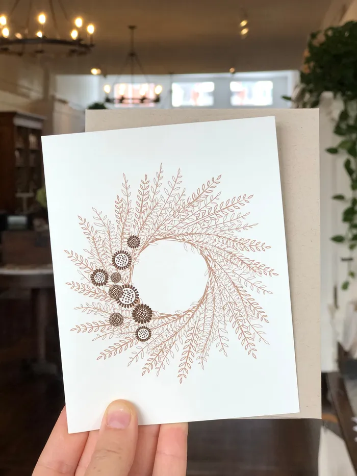 Wheat Wreath Greeting Card Union Studio Earrings
