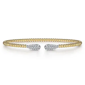14K Yellow Gold Bujukan Diamond Teardrops Bangle GABRIEL CO Bracelets