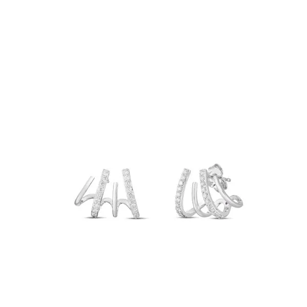 18K WHITE GOLD CLASSIC DIAMOND CLIMBER EARRINGS ROBERTO COIN Earrings