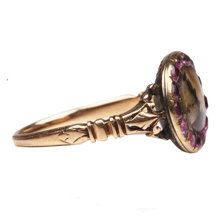 Bell Bird Antiques Rings Early 19th Century Ruby and Agate Cluster Ring