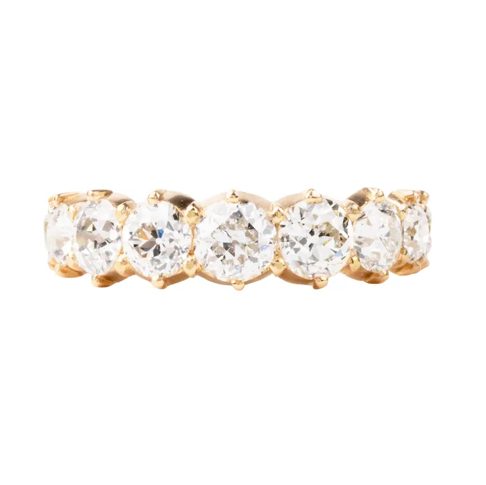 Bell Bird In House Bell Bird 18k Gold Half Hoop Band With 295ct Old European Cut Diamonds Rings Bell Bird In House Bell Bird 18k Gold Half Hoop Band With 295ct Old European Cut Diamonds Rings