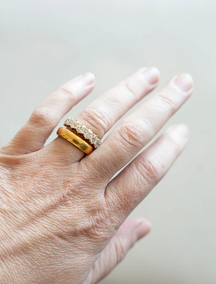 Bell Bird In House Bell Bird 18k Gold Half Hoop Band With 295ct Old European Cut Diamonds Rings