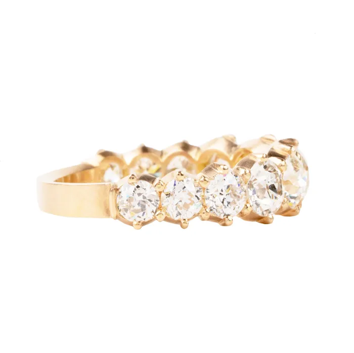 Bell Bird In House Bell Bird 18k Gold Half Hoop Band With 295ct Old European Cut Diamonds Rings