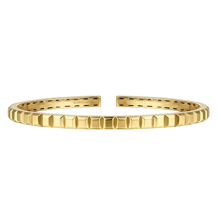 Bracelets 14K Yellow Plain Gold Split Bangle Bracelet GABRIEL CO