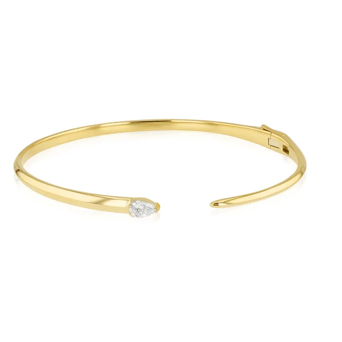 Bracelets Phillips House Pear Shape Diamond Thin Cuff Bangle