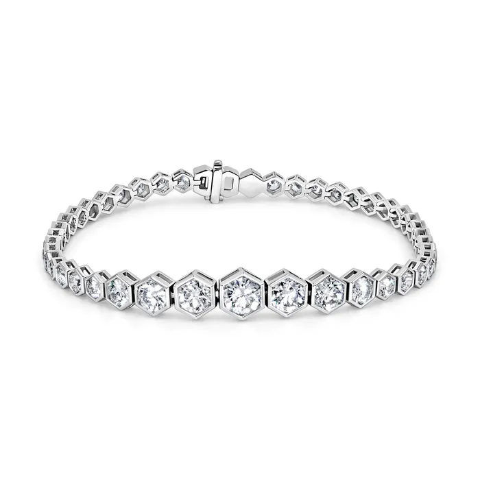 Bracelets Polachecks Collection Graduated Hexagon Diamond Tennis Bracelet 451tw Bracelets Polachecks Collection Graduated Hexagon Diamond Tennis Bracelet 451tw