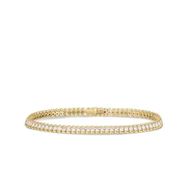 Bracelets ROBERTO COIN 18K YELLOW GOLD CLASSIC DIAMOND RIBBED TENNIS BRACELET Bracelets ROBERTO COIN 18K YELLOW GOLD CLASSIC DIAMOND RIBBED TENNIS BRACELET