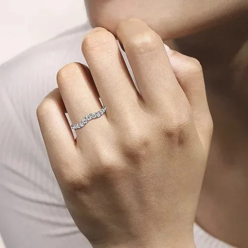 Chambery Curved 14K White Gold French Pave Diamond Wedding Band 05 ct GABRIEL CO Rings Chambery Curved 14K White Gold French Pave Diamond Wedding Band 05 ct GABRIEL CO Rings