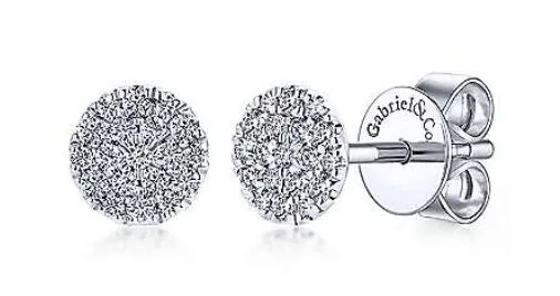 Earrings 14kt White Gold Diamond Stud Earrings GABRIEL CO