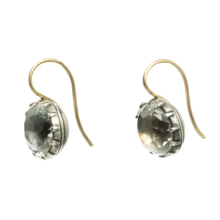 Earrings Bell Bird Antiques Georgian Round Paste Earrings