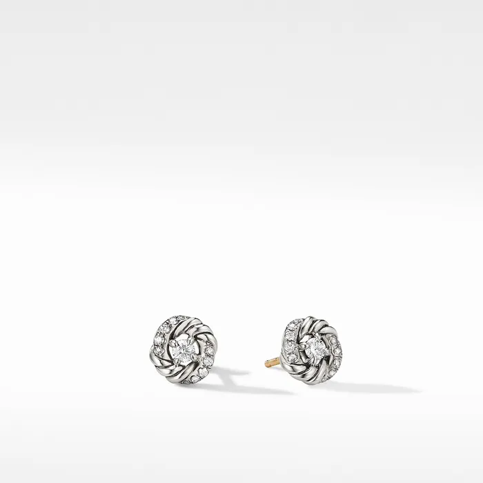 Earrings Petite Infinity Stud Earrings in Sterling Silver with Diamonds 78mm David Yurman Earrings Petite Infinity Stud Earrings in Sterling Silver with Diamonds 78mm David Yurman