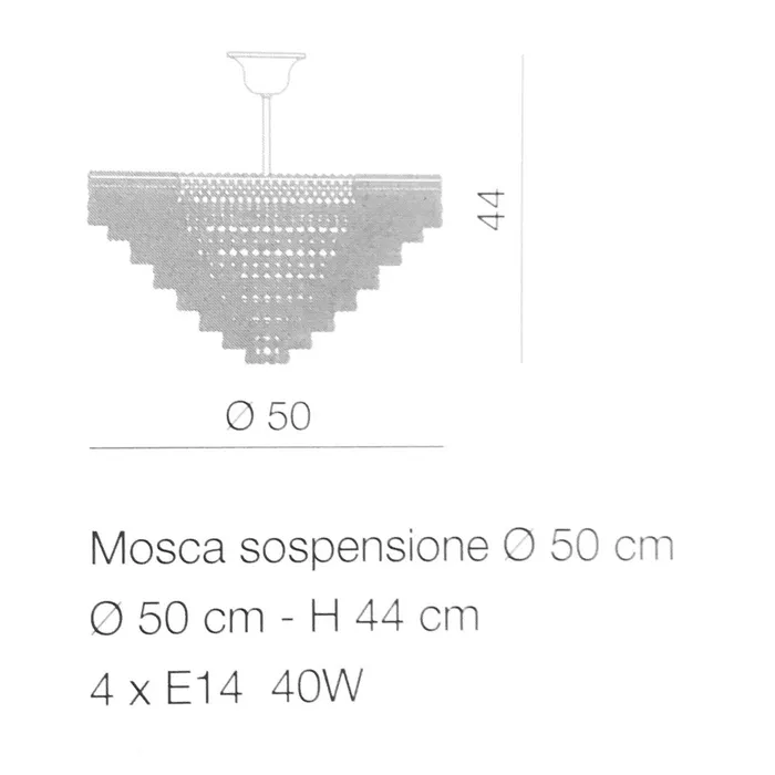 Earrings Voltolina Mosca 4 Lights ceiling chandelier cm 50 Earrings Voltolina Mosca 4 Lights ceiling chandelier cm 50
