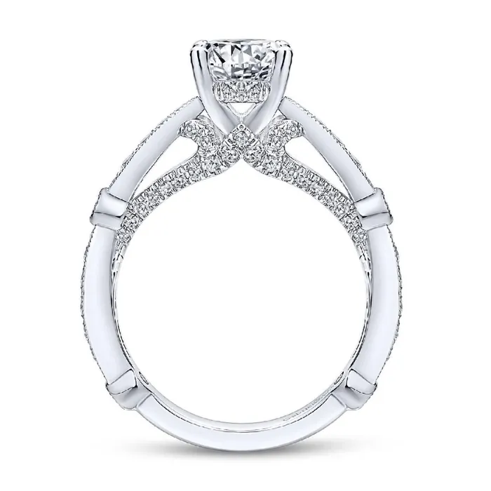 GABRIEL CO Rings 14K White Gold Diamond Engagement Ring