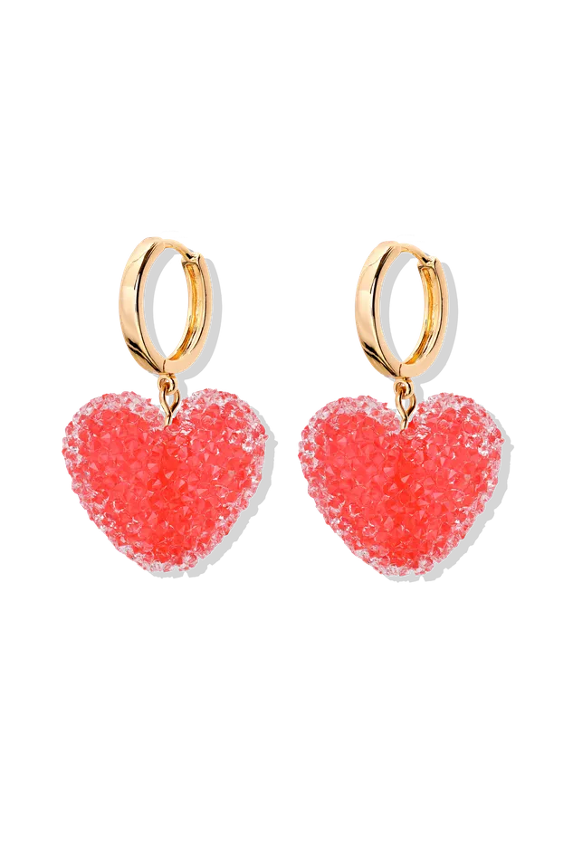 Jelly Heart Hoops Watermelon Crystal Haze Jewelry EU Necklaces