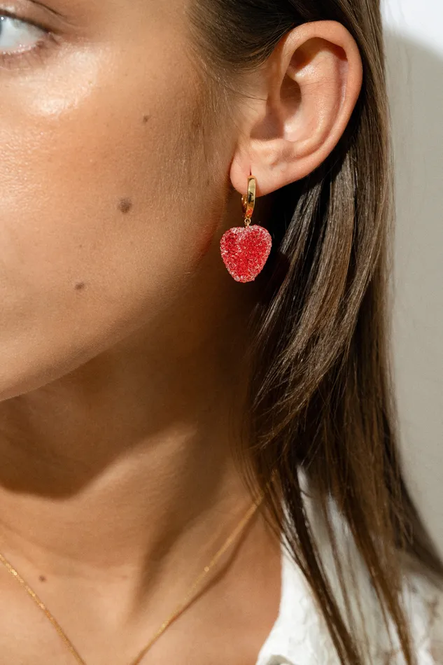 Jelly Heart Hoops Watermelon Crystal Haze Jewelry EU Necklaces