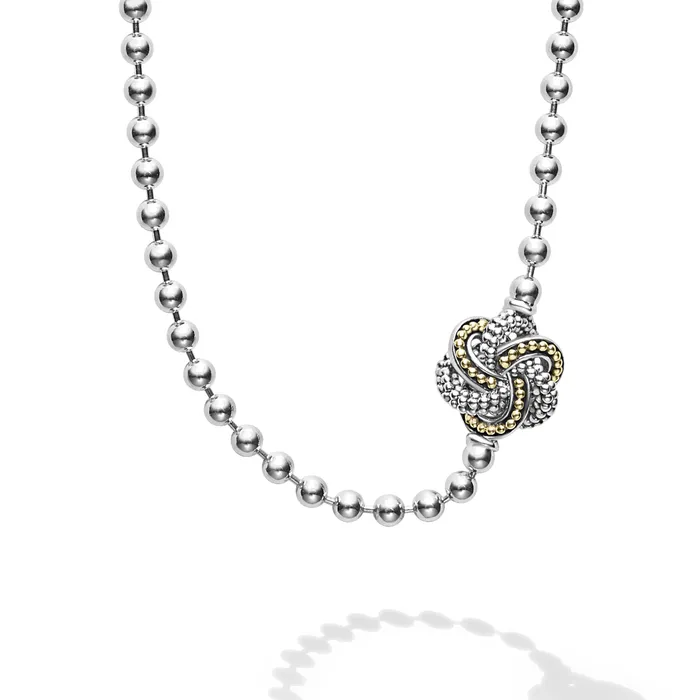 LAGOS Necklaces Love Knot Five Station TwoTone Love Knot Necklace