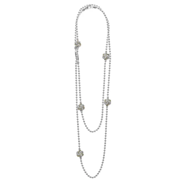 LAGOS Necklaces Love Knot Five Station TwoTone Love Knot Necklace