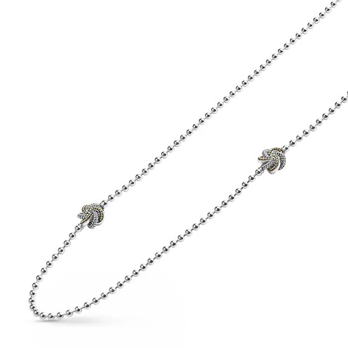 LAGOS Necklaces Love Knot Five Station TwoTone Love Knot Necklace