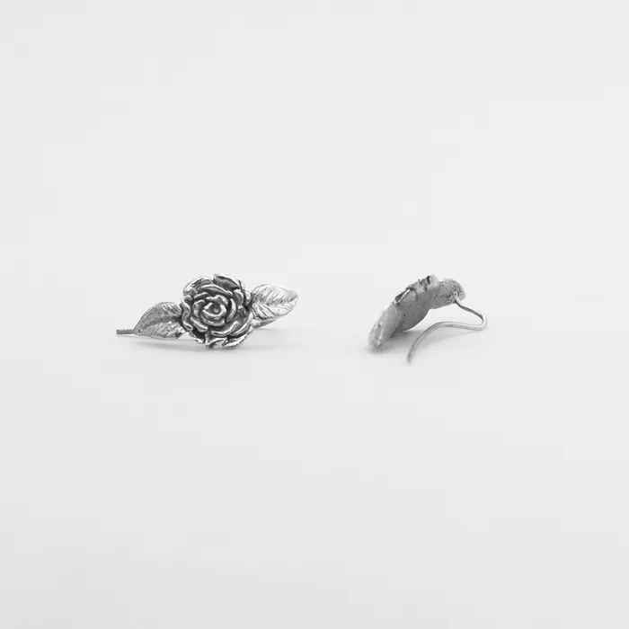 MARIA MARISCAL Earrings Earclimber Rosa con Hojas