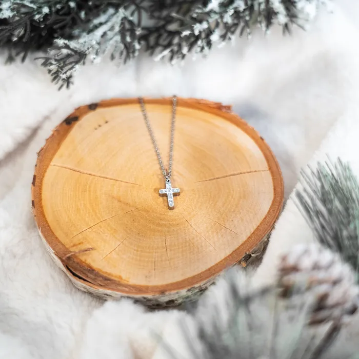 Necklaces Forever Truth Diamond CZ Extra Small Cross Necklace