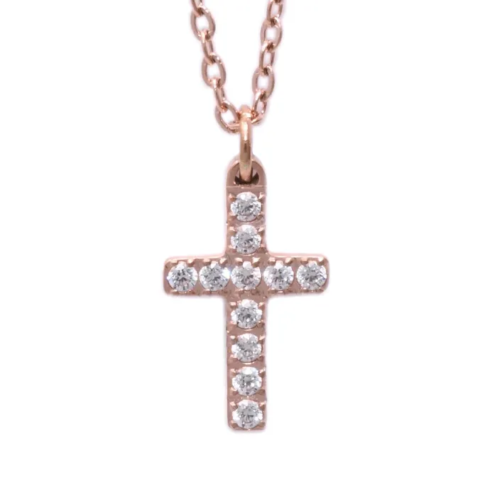 Necklaces Forever Truth Diamond CZ Extra Small Cross Necklace