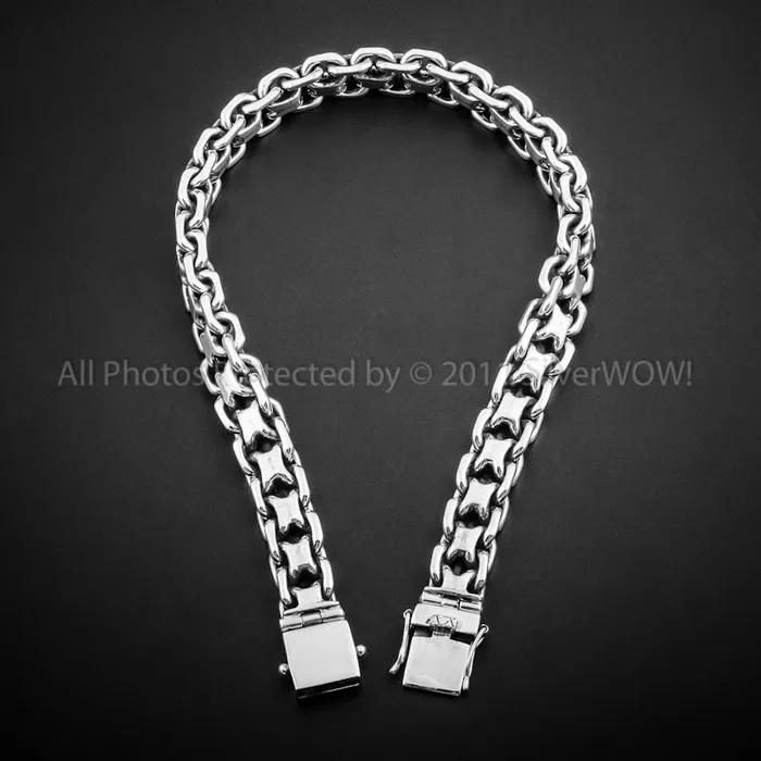 Necklaces silverwow Unique Heavy Necklace x 15mm KBB1