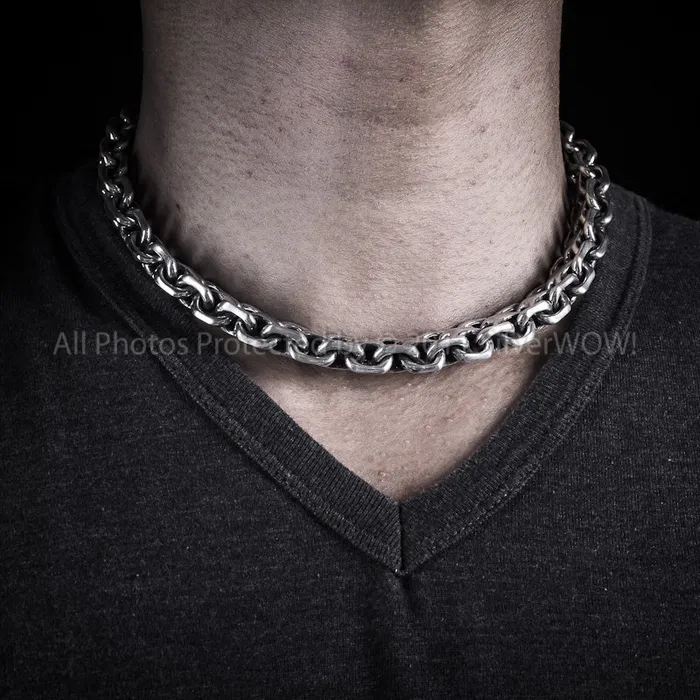 Necklaces silverwow Unique Heavy Necklace x 15mm KBB1