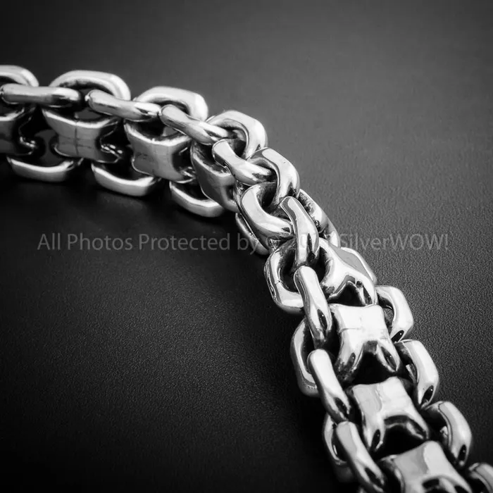 Necklaces silverwow Unique Heavy Necklace x 15mm KBB1