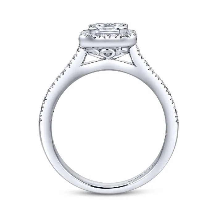 Patience 14K White Gold Princess Halo Diamond Engagement Ring GABRIEL CO Rings Patience 14K White Gold Princess Halo Diamond Engagement Ring GABRIEL CO Rings
